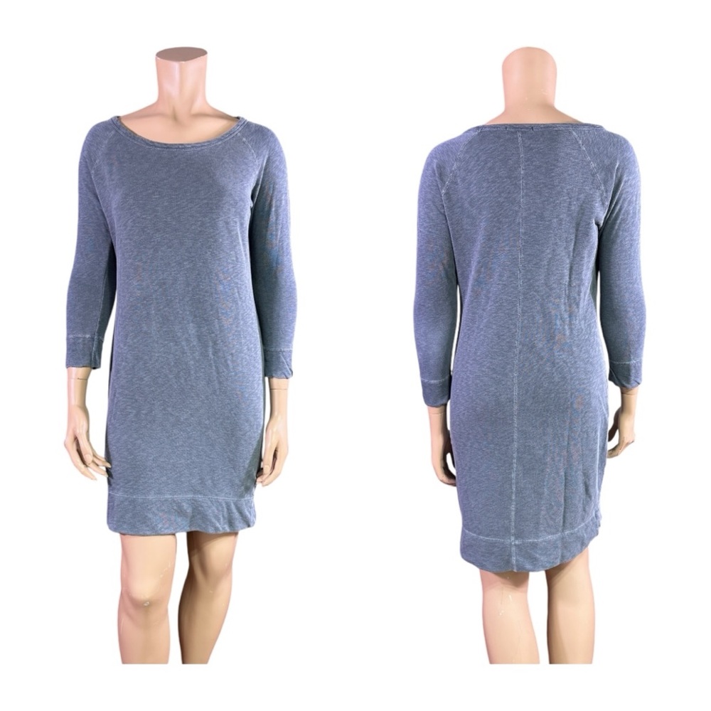 Standard James Perse Supima Cotton 3/4 Sleeve T-Shirt Dress - Grey